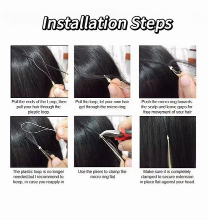 100% Remy Human Hair Micro Ring Hair Extensions 10-28 Inch 100g Per Piece