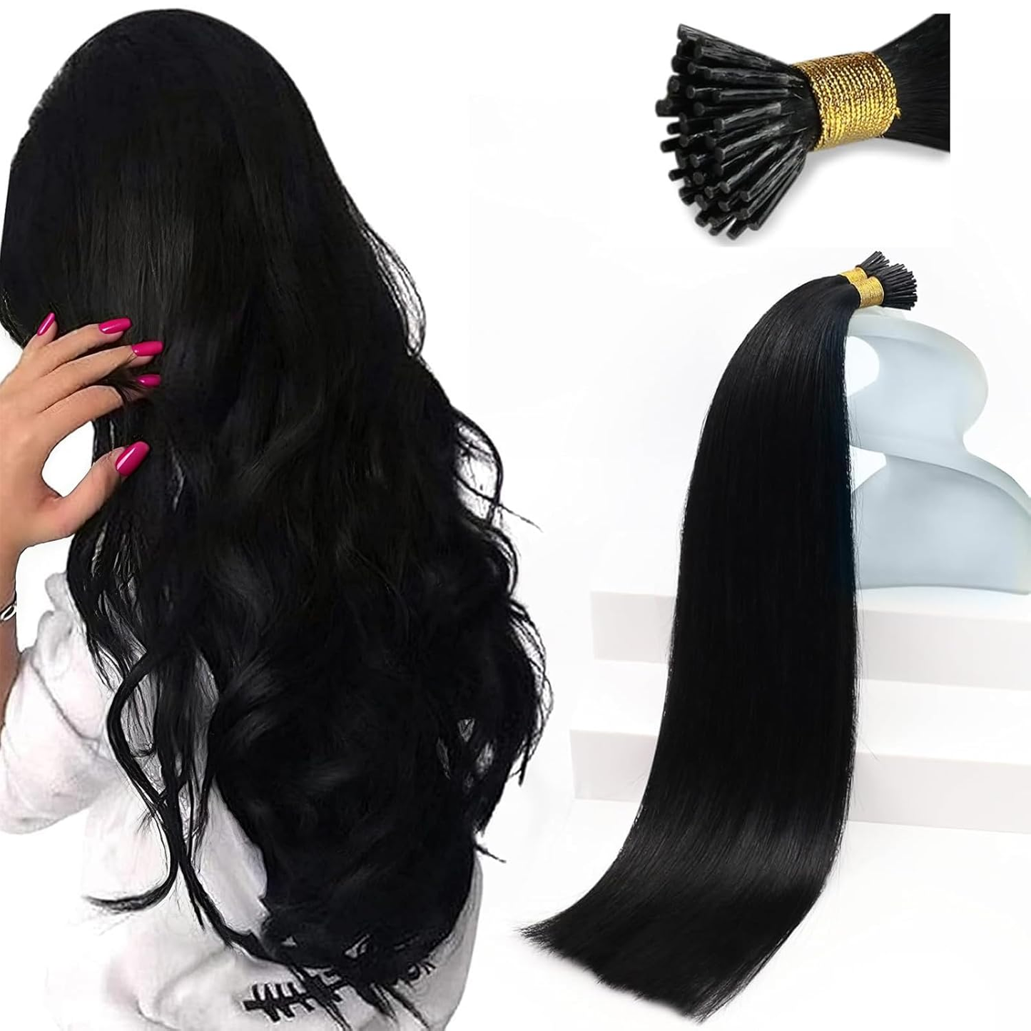 Premium Quality I-Tip Hair Extension 100% Human Hair 10Inches to 28Inches