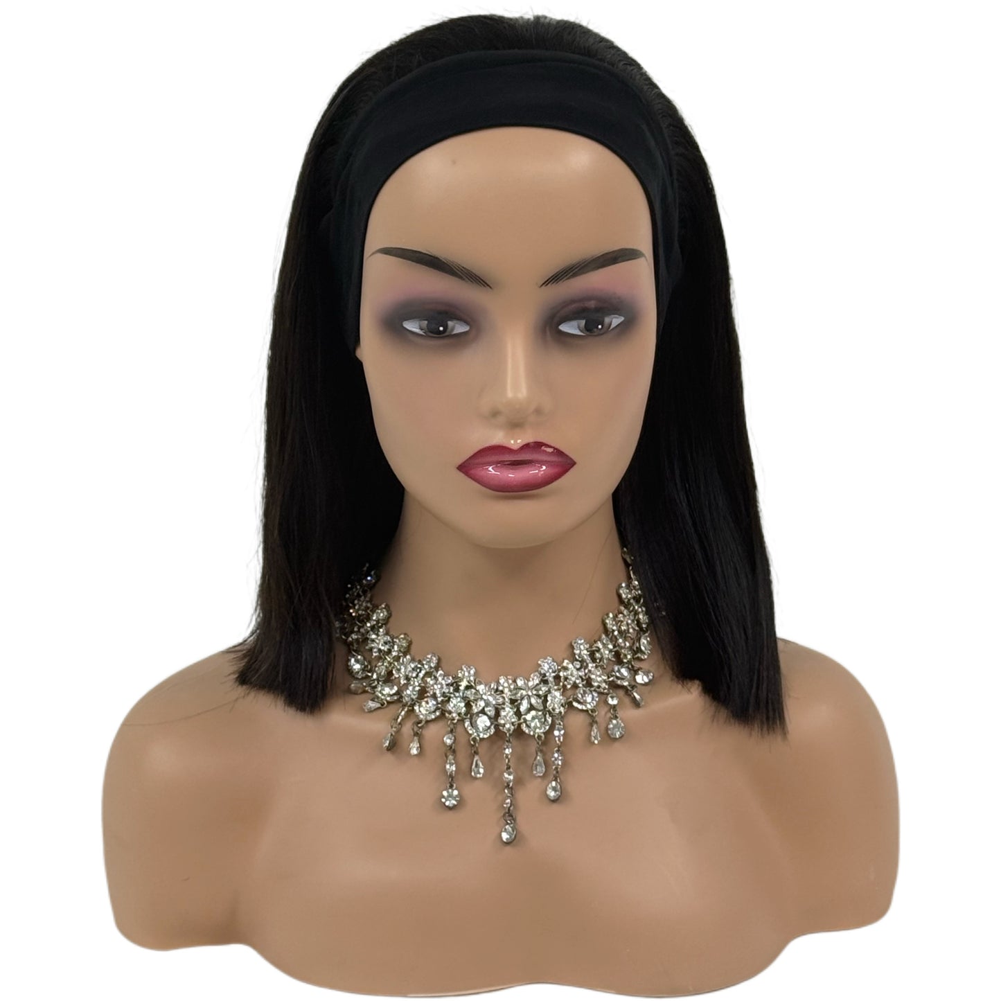 12inch natural color headband wig - 100% human hair headpiece  headband Bob wig
