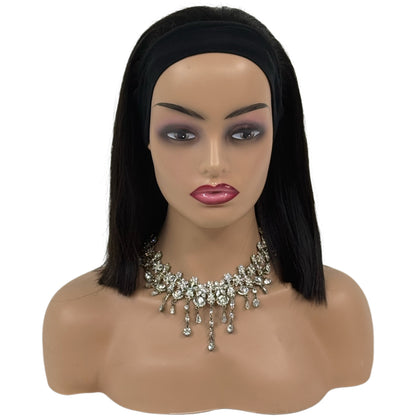 12inch natural color headband wig - 100% human hair headpiece  headband Bob wig