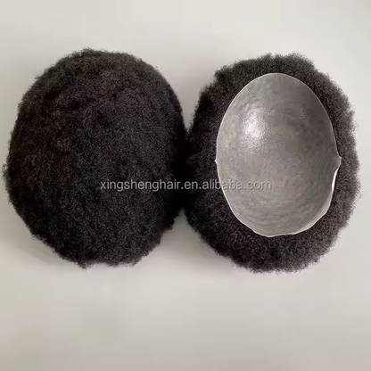 Ultra Thin Skin Base Afro Mens Toupee Afro Toupee Pu Indian Remy Human Hair
