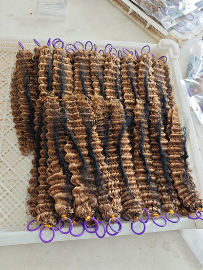 Deep Wave Feather Crochet Hair Extension 100% Remy Human Hair 14-26 Inch