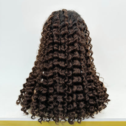 Lace Closure wigs curly 100% Human Hair SDD T1b/4#