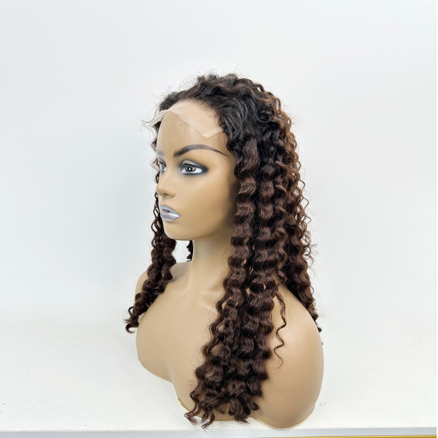 Lace Closure wigs curly 100% Human Hair SDD T1b/4#