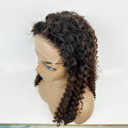 Lace Closure wigs curly 100% Human Hair SDD T1b/4#