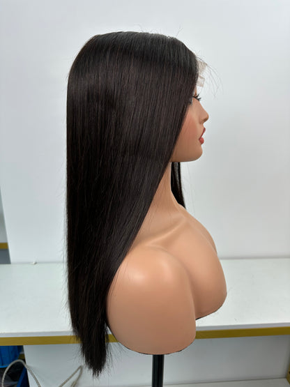 5*5 Raw Hair Lace Closure Wigs Natural Color Indian Human Hair