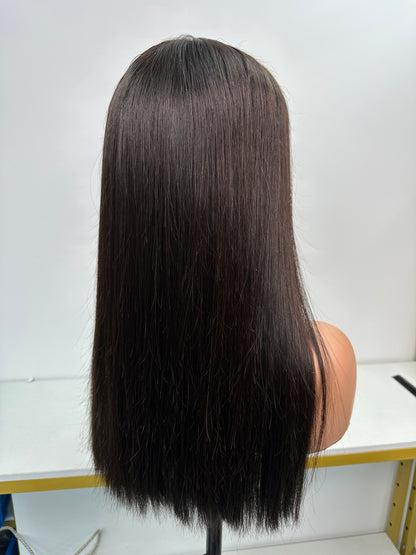 5*5 Raw Hair Lace Closure Wigs Natural Color Indian Human Hair