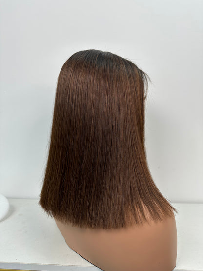 2*6 Lace Closure Bob Wig 10-12Inch Brazilian Human Hair Wigs
