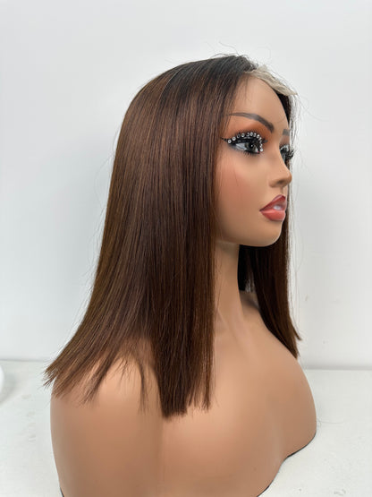 2*6 Lace Closure Bob Wig 10-12Inch Brazilian Human Hair Wigs