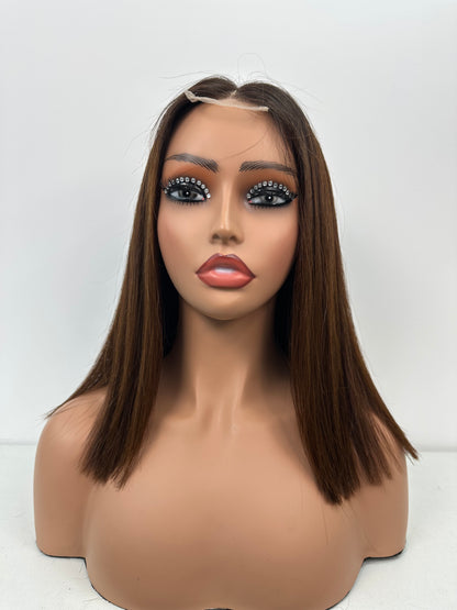 2*6 Lace Closure Bob Wig 10-12Inch Brazilian Human Hair Wigs