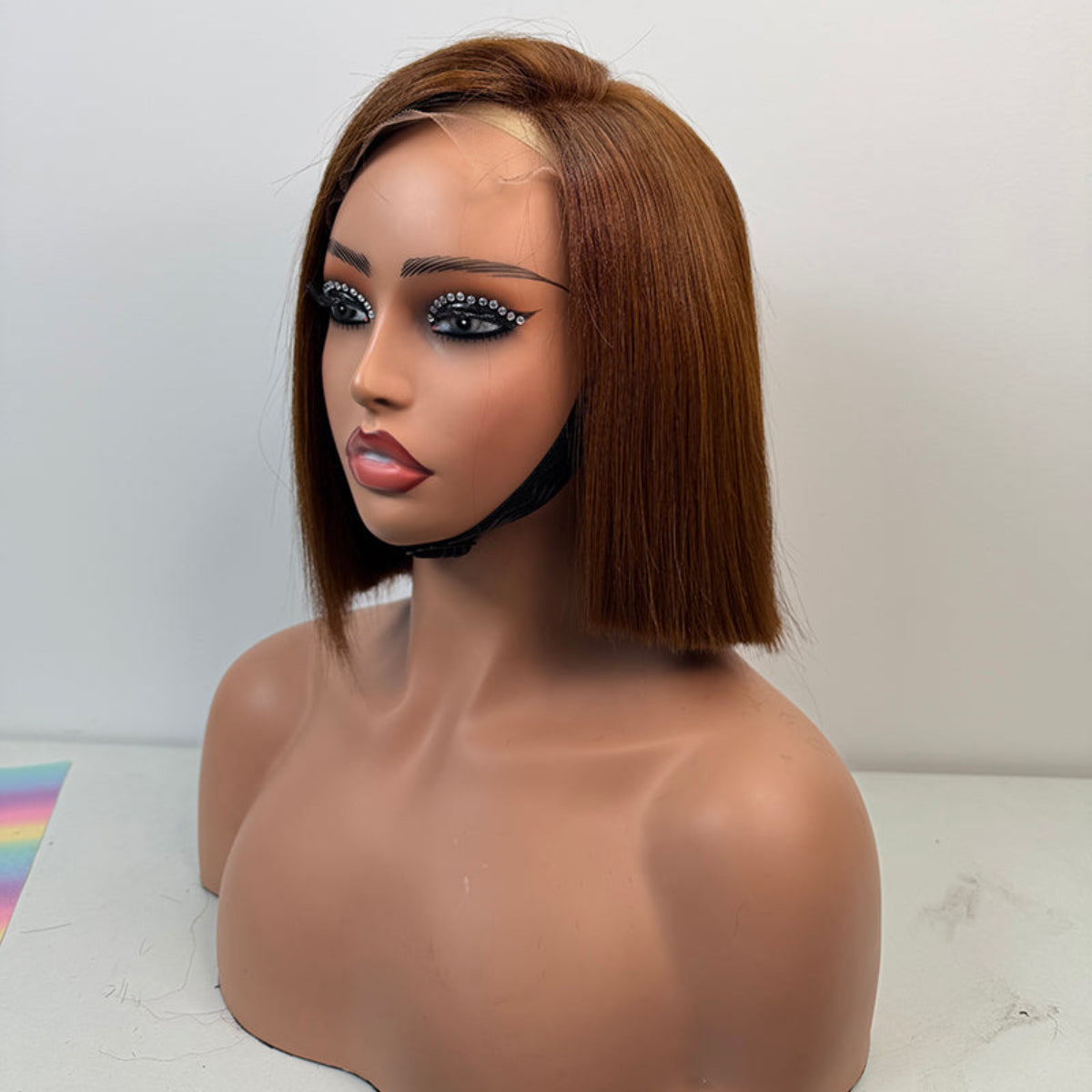 5*5 lace closure Brown 8inch Bob wig