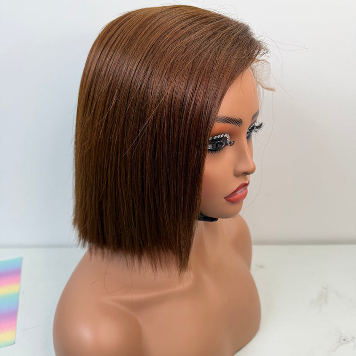 5*5 lace closure Brown 8inch Bob wig