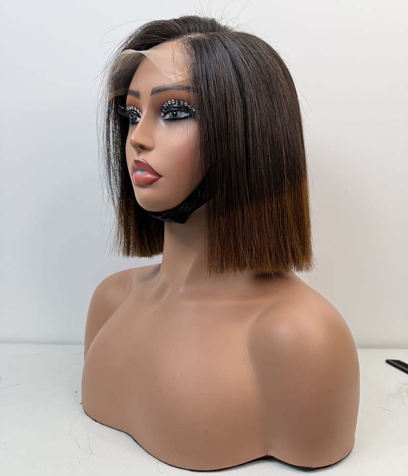 Short Bob Wigs Brazilian Human Hair 8 Inch 5*5 Lace Closure