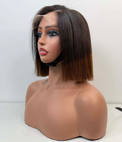 Short Bob Wigs Brazilian Human Hair 8 Inch 5*5 Lace Closure