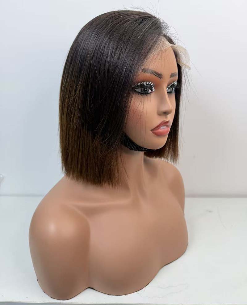 Short Bob Wigs Brazilian Human Hair 8 Inch 5*5 Lace Closure