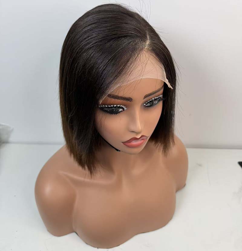 Short Bob Wigs Brazilian Human Hair 8 Inch 5*5 Lace Closure
