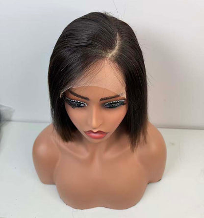 Short Bob Wigs Brazilian Human Hair 8 Inch 5*5 Lace Closure