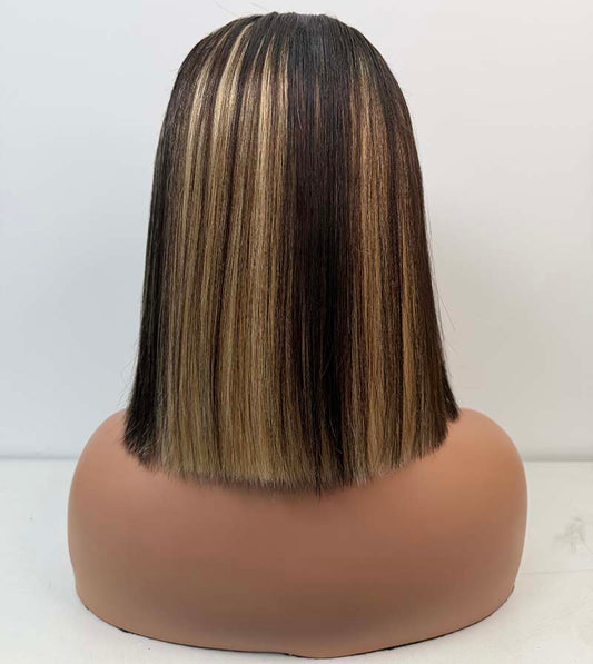 10Inch-12Inch 5*5 Lace Closure Wigs Piano Color Human Hair Wigs