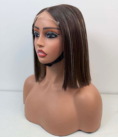 10Inch-12Inch 5*5 Lace Closure Wigs Piano Color Human Hair Wigs