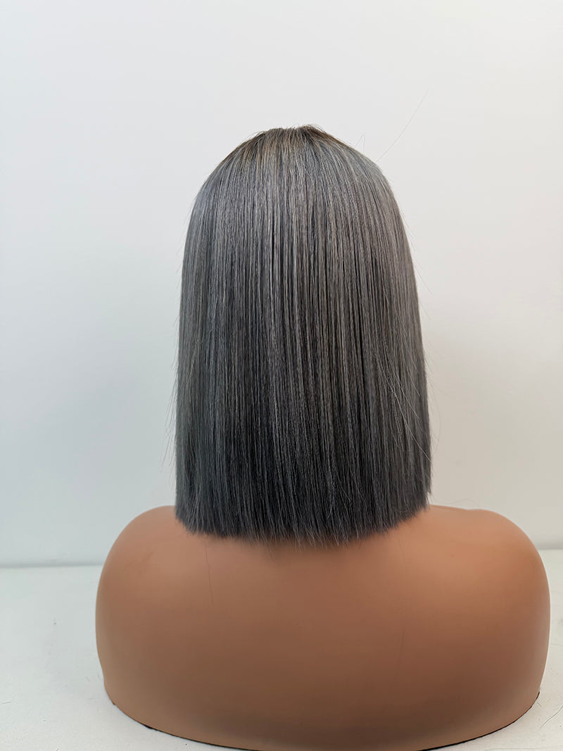 5*5 lace closure silver colors 10inch Bob wig