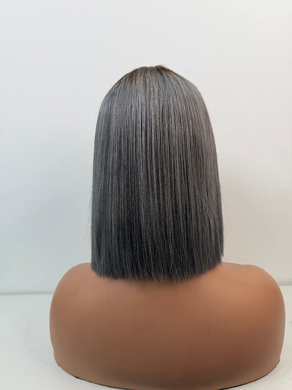 5*5 lace closure silver colors 10inch Bob wig