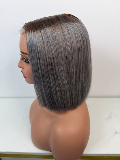 5*5 lace closure silver colors 10inch Bob wig