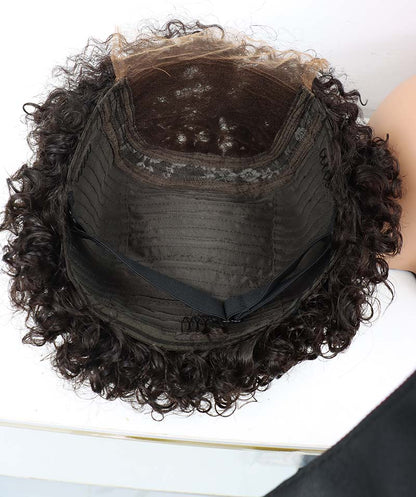 5*5 HD Lace Human Hair Wig Chioma Pixie Curly Wig Natural Color