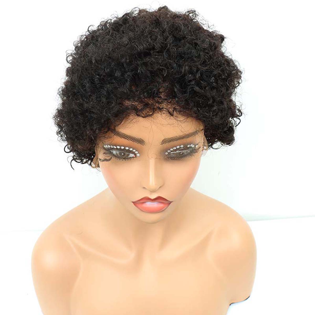 5*5 HD Lace Human Hair Wig Chioma Pixie Curly Wig Natural Color