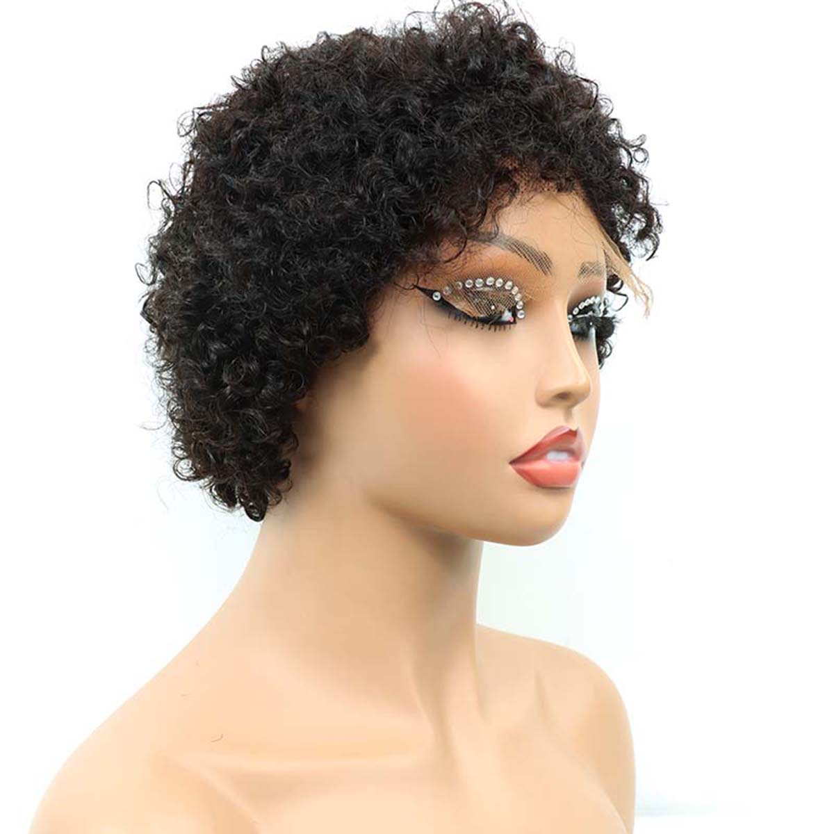 5*5 HD Lace Human Hair Wig Chioma Pixie Curly Wig Natural Color