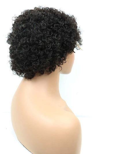 5*5 HD Lace Human Hair Wig Chioma Pixie Curly Wig Natural Color