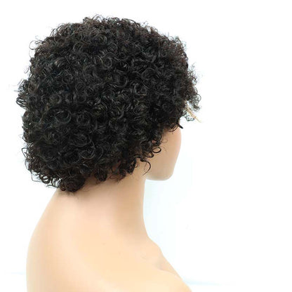 5*5 HD Lace Human Hair Wig Chioma Pixie Curly Wig Natural Color