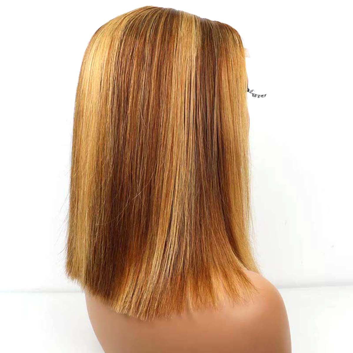 4*4 Lace Closure Bob Wig #P4/27 12Inches Premium Quality 100% Human Hair
