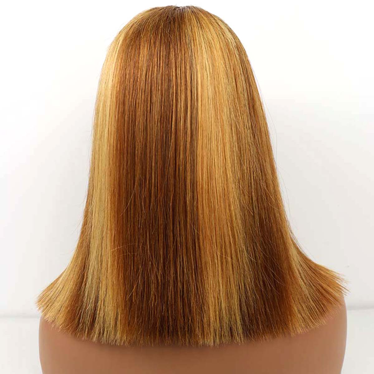 4*4 Lace Closure Bob Wig #P4/27 12Inches Premium Quality 100% Human Hair