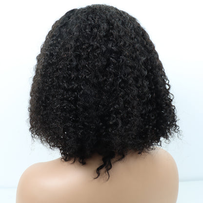 4*4 lace closure  14inch kinky curly glueless wig