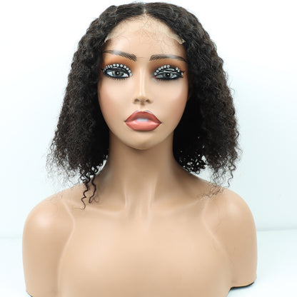 4*4 lace closure  14inch kinky curly glueless wig