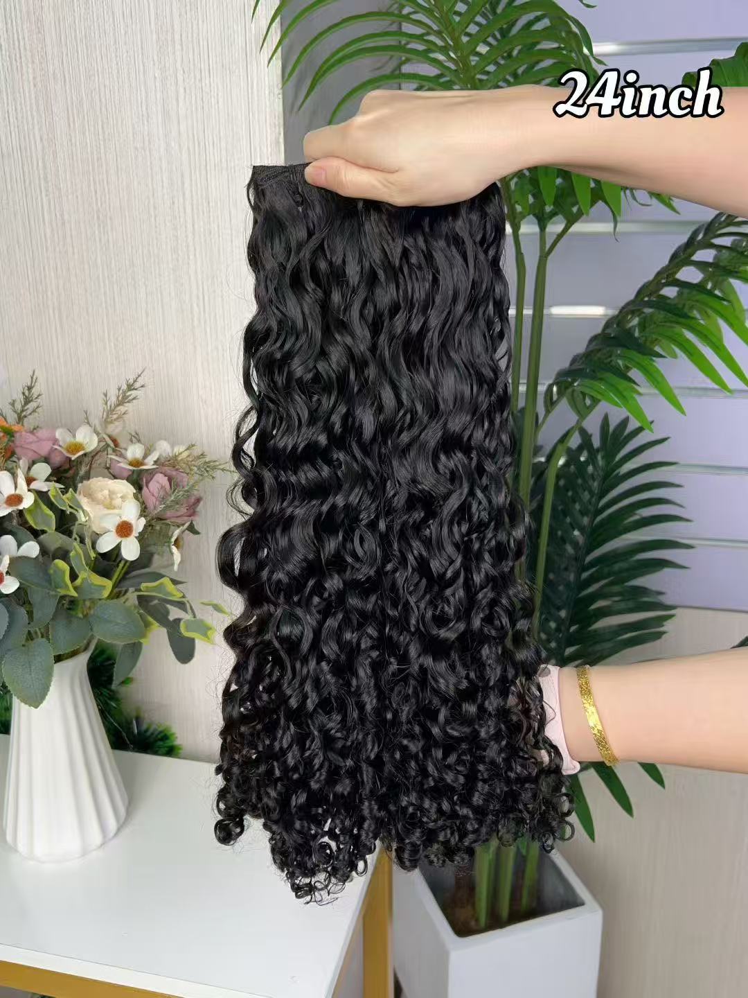 SDD Romantic Curly Hair Bundles 10Inches to 24Inches Indian Human Hair