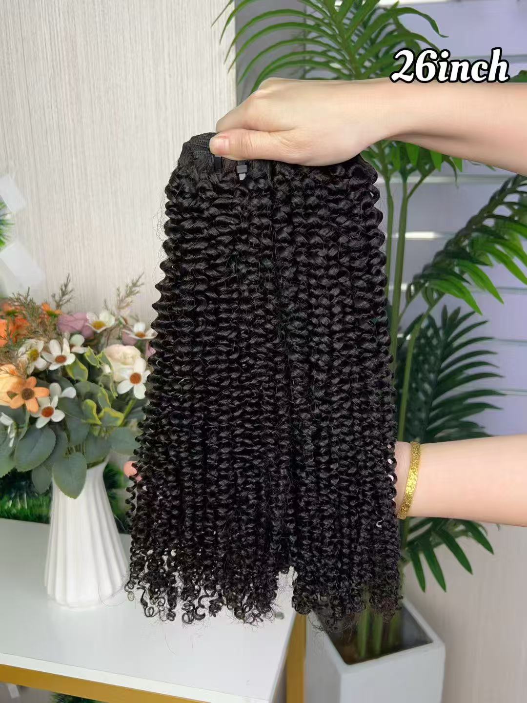 SDD Afro Curly Hair Bundles Indian Human Hair Black Color Premium Quality