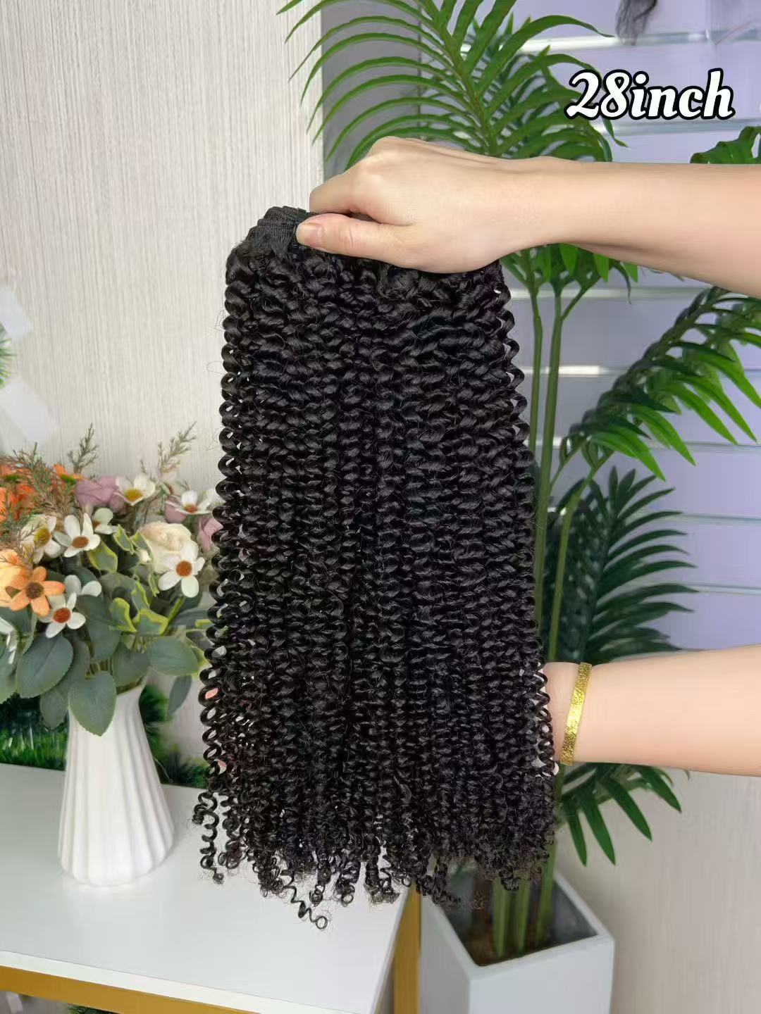 SDD Afro Curly Hair Bundles Indian Human Hair Black Color Premium Quality