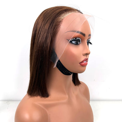 13*4 Bob Wig Transparent Lace #4 Brazilian Human Hair 10Inches