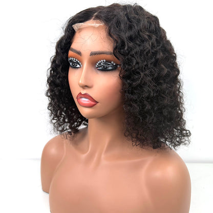 2*6 Curly Bob Wig 12Inches Natural Color 100% Human Hair