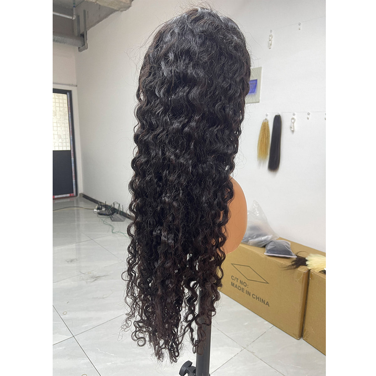 32Inch Curly Lace Closure Wig Brazilian Human Hair