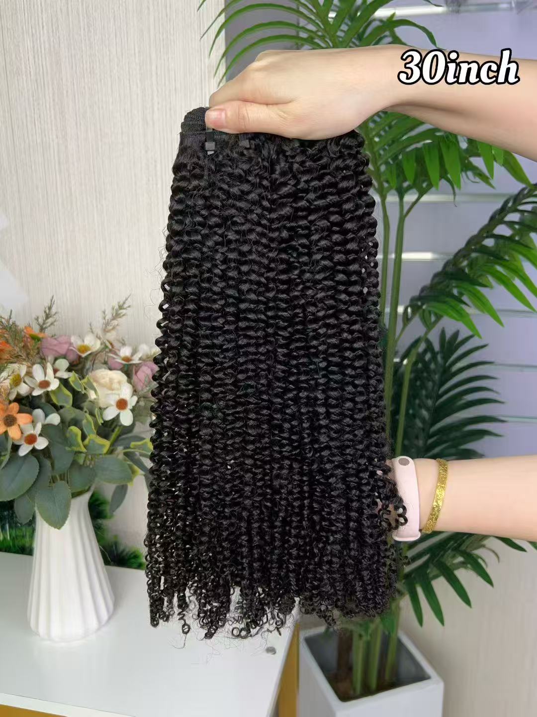 SDD Afro Curly Hair Bundles Indian Human Hair Black Color Premium Quality