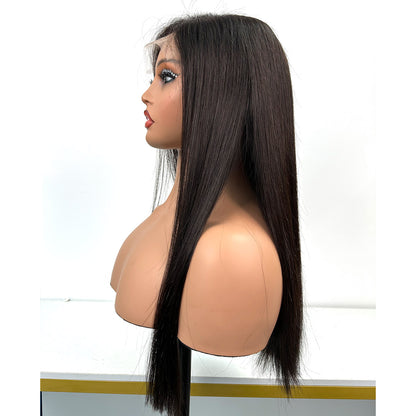 5*5 Raw Hair Lace Closure Wigs Natural Color Indian Human Hair