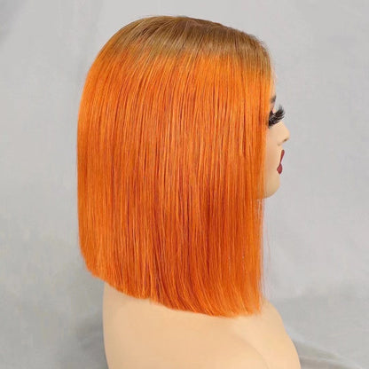 2×6Lace  #4T350  Human Hair Bob Wig