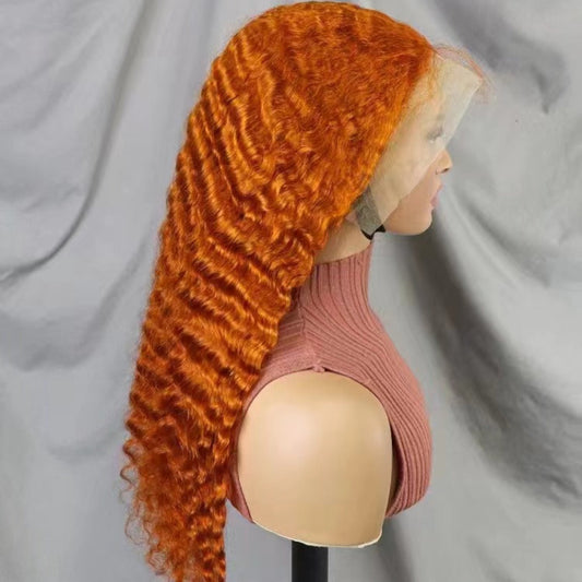 13x4 Lace Frontal Deep Wave Wig #350 Color Brazilian Human Hair