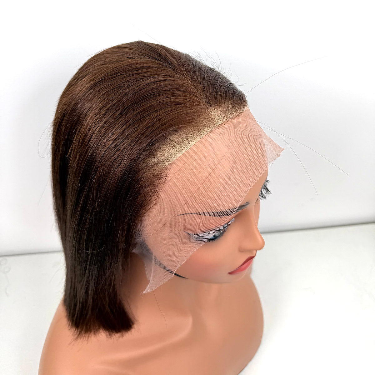 13*4 Bob Wig Transparent Lace #4 Brazilian Human Hair 10Inches
