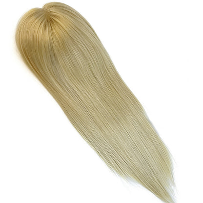High density silk base 3"x5",4"x5", 5"x6",6"x7" hair toppers in blonde #613 color for thin hair
