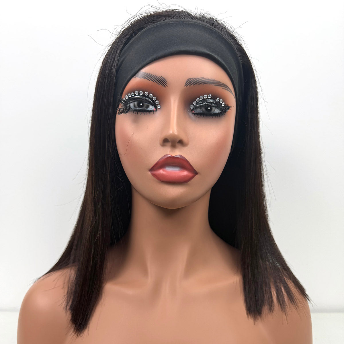 12Inches Headband Bob Wig Raw Human Hair Straight Hair