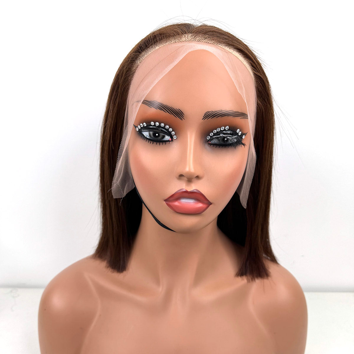 13*4 Bob Wig Transparent Lace #4 Brazilian Human Hair 10Inches