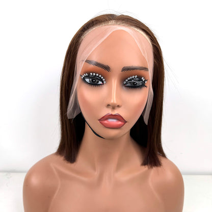 13*4 Bob Wig Transparent Lace #4 Brazilian Human Hair 10Inches